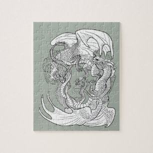 Puzzle Colorez vos propres dragons enjumelés