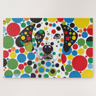 Puzzle Colorful Dots and Dalmatian Dog