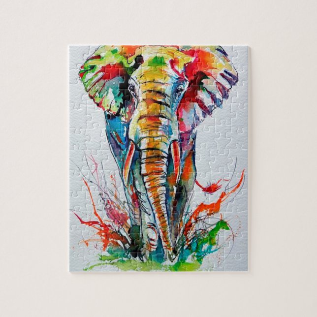 Puzzle Colorful elephant (Vertical)