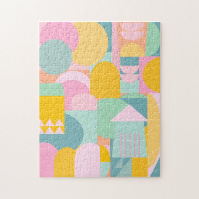Puzzle Colorful Scandinave forme géométrique collage (Vertical)