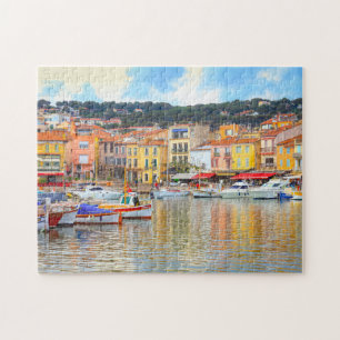 Puzzle Colorful Seaside Buildings Boats Marseille France