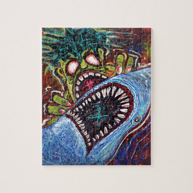 Puzzle Combat de requin de zombi (Vertical)