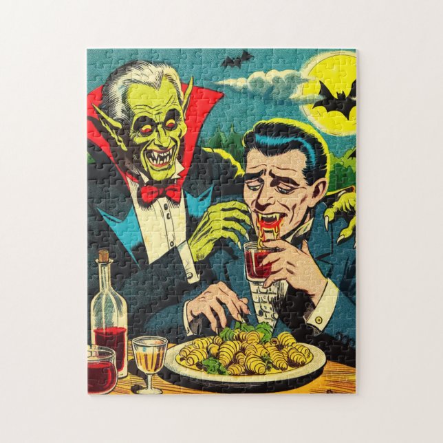 Puzzle Comics Vampire d'horreur vintage (Vertical)
