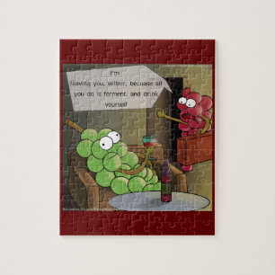Puzzle Comique de rupture de raisin Nourriture, vin et ma