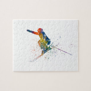 Puzzle Compétition olympique de ski à l'aquarelle