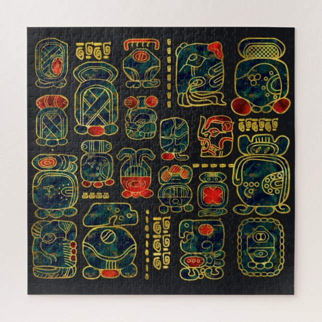 Puzzle Composition en Glyphs de calendrier de Maya (Vertical)