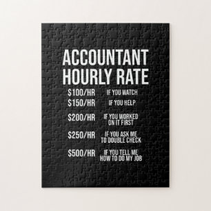 Puzzle Comptable amusant Humour comptable à taux horaire