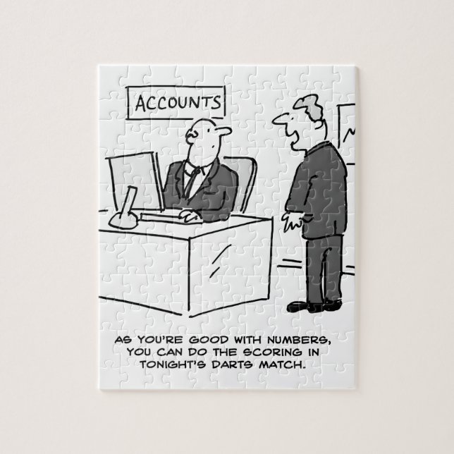 Puzzle Comptable de bureau chargé de coter à un jeu de fl (Vertical)