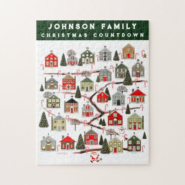 Puzzle Compte à rebours de Noël personnalisé Jigsaw Puzzl (Vertical)