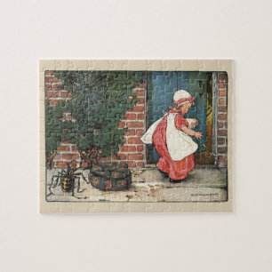 Puzzle Comptine de la petite Miss Muffet illustrée vintag