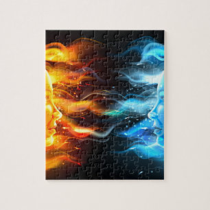 Puzzle Concept de visages d'opposúx