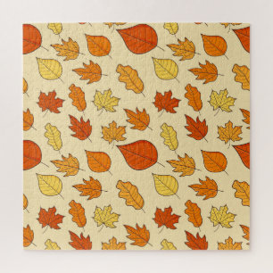 Puzzle Concept feuille : Motif symbole d'automne