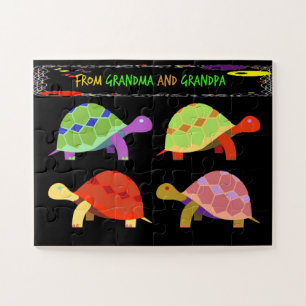 Puzzle Conception colorée et amusante de tortue des grand
