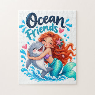 Puzzle Conception de dauphin amis de la sirène mignonne