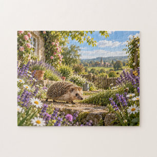 Puzzle Conception de hérisson de jardin de cottage