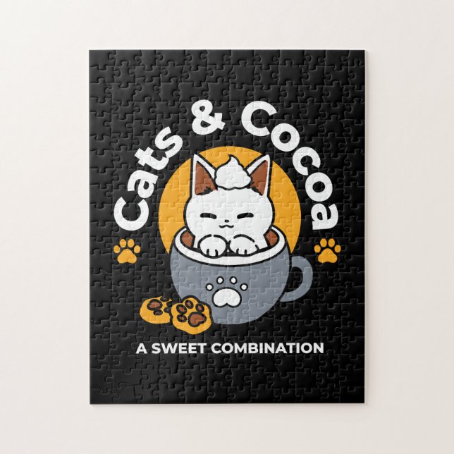 Puzzle Conception de Mug de vacances avec Cosy Cat et Paw (Vertical)