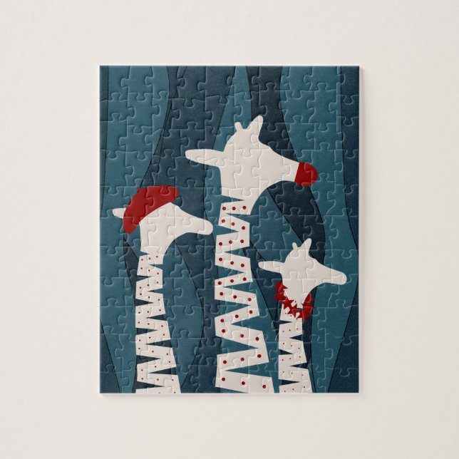 Puzzle Conception de saison des vacances de girafes (Vertical)