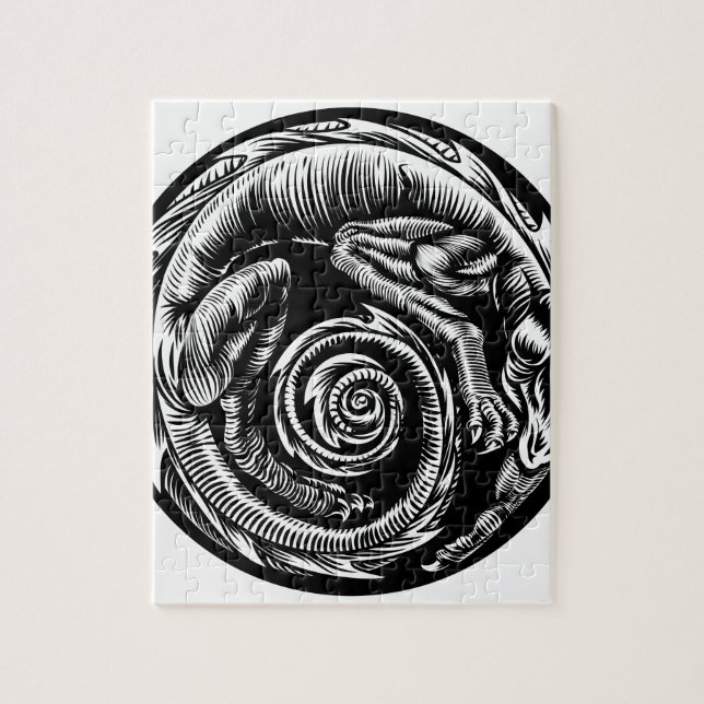 Puzzle Conception de tatouage de dragon (Vertical)