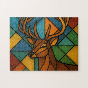 Puzzle Conception de verre teinté de style Tiffany Cerf V