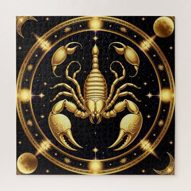 Puzzle Conception du Zodiaque Scorpion Doré (Vertical)