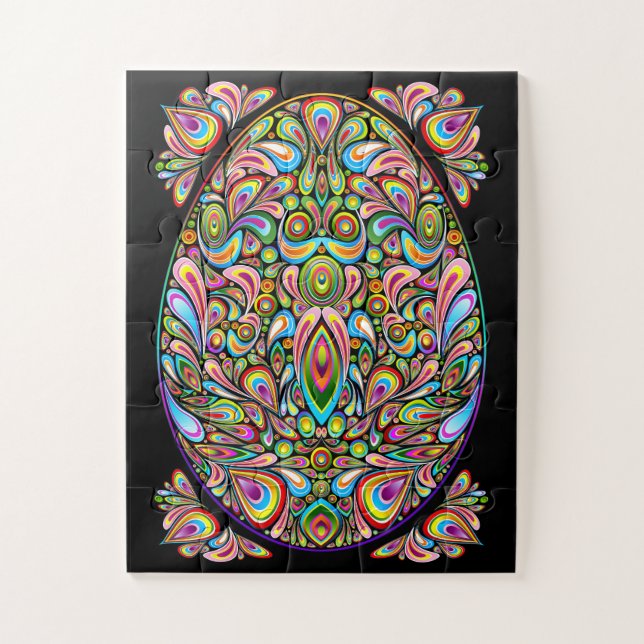 Puzzle Conception Psychédélique d'Œuf de Pâques (Vertical)