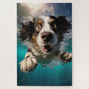 Puzzle Conception sous-marine de la nage de chien excitée