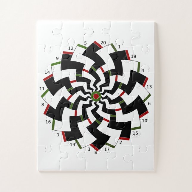 Puzzle Conception Zigzag de cible de fléchettes  (Vertical)