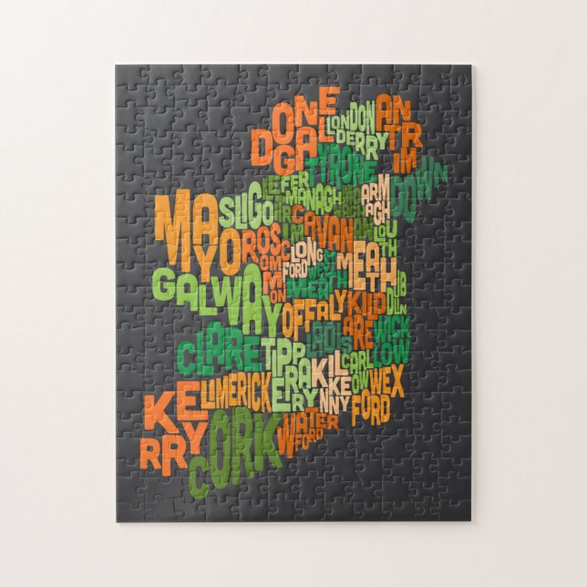 Puzzle Configuration de texte du comté de l'Irlande Eire (Vertical)