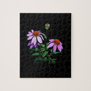 Puzzle Confleur violet sur noir