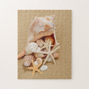 Puzzle Conque Shell avec des coquilles et des étoiles de