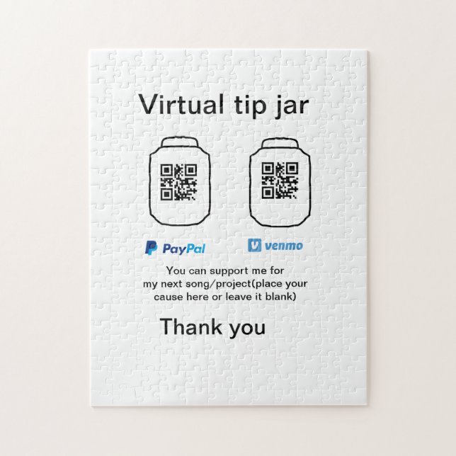 Puzzle Conseil virtuel jar q r code argent don PayPal ven (Vertical)
