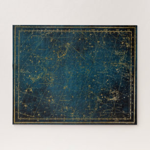 Puzzle constellation de carte étoile céleste galaxie doré