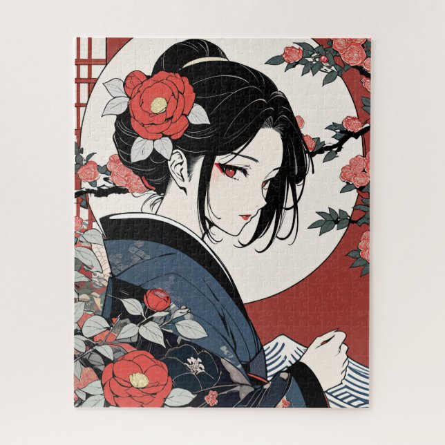 Puzzle Contemporary ukiyoe, Kimono beauty (Vertical)