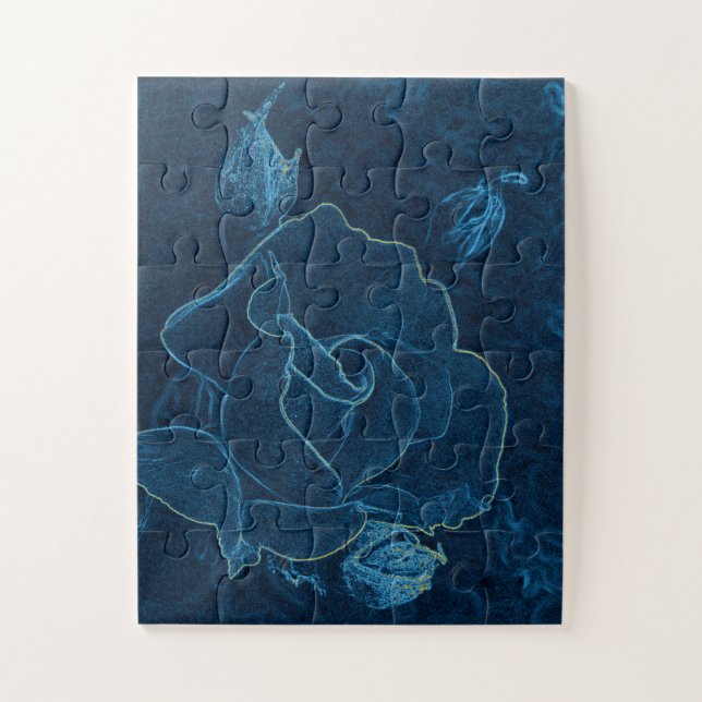 Puzzle contour bleu rose (Vertical)