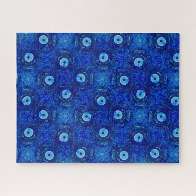 Puzzle Cool, art numérique moderne de bleu mauvais oeil m (Horizontal)