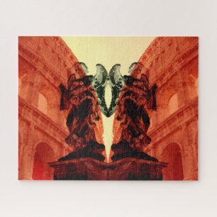 Puzzle Cool collage moderne de Rome historique en rouge