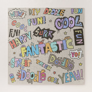 Puzzle Cool Fun Doodle Lettres Vintage