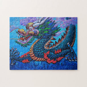 Puzzle Cool oriental coloré dragon peinture à l'huile