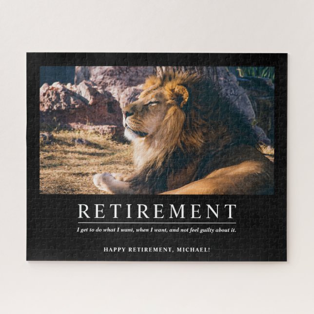 Puzzle Cool personnalisé Relaxant Lion retraite personnal (Horizontal)