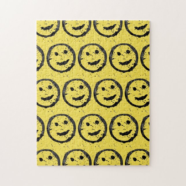 Puzzle Cool Sardé Joyeux visage souriant motif jaune (Vertical)