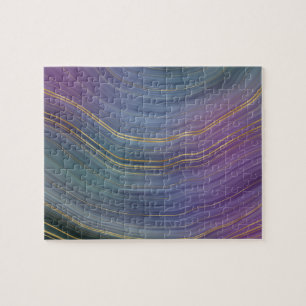 Puzzle Cool Strata   Belle Agate bleu violet et or