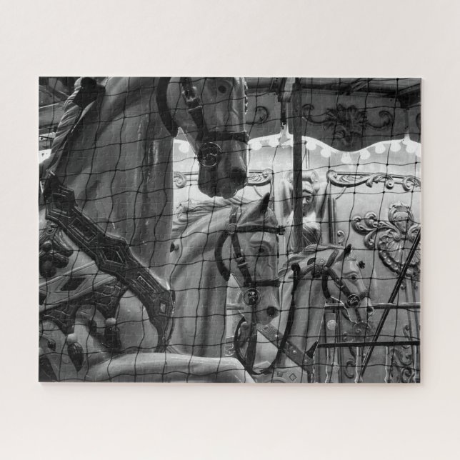 Puzzle Cool, urbain, photo moderne de chevaux de carrouse (Horizontal)