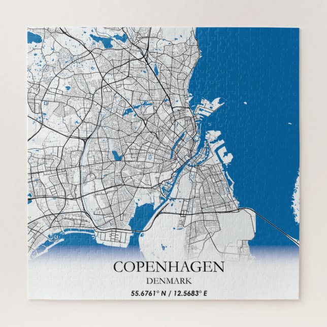 Puzzle Copenhague Danemark City Carte Voyage Simple Minim (Vertical)