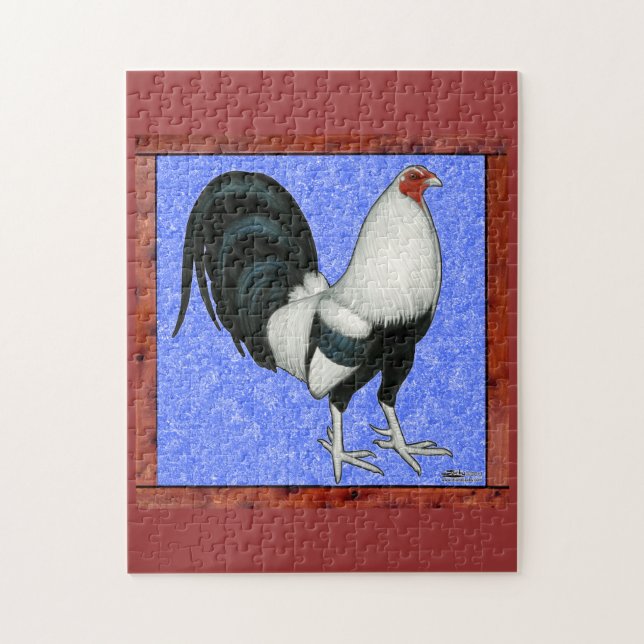 Puzzle Coq de combat encadré (Vertical)