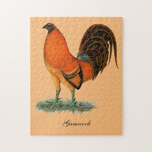 Puzzle Coq de combat Ginger Rouge (Vertical)