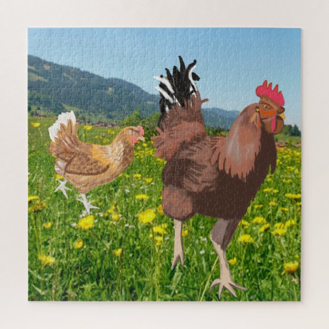 Puzzle Coq et poulet 3 (Vertical)