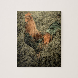 Puzzle Coq rustique de pays occidental de poulet grunge