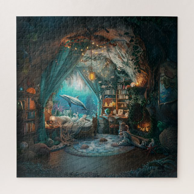 Puzzle Coral Hideaway Mystical Underwater Mermaid Gift (Vertical)