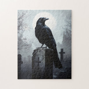 Puzzle Corbeau dans le cimetière gothique
