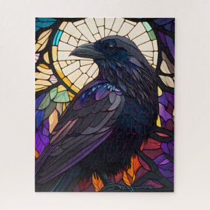 Puzzle Corbeau en verre tendu, familier à la sorcière, go
